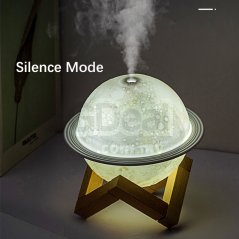 Gdeal Moon Light Humidifier USB Night Light Bedroom Desktop Planet Light Air Purifier With 3 Light Mode