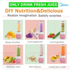 Hometech2u Midea Personal Blender 0.6L 600ml MBL-1000 Mini Blender Portable Juice Blender Smoothie Blender