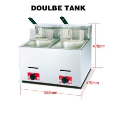 Hometech2u Commerical single/double tank LPG Gas Deep Fryer Stainless Steel Gas Frying Machine Oil fryer for chips/fried chicken