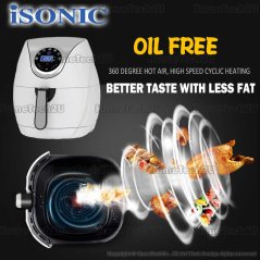 Hometech2u iSONIC 3.2L Multifunction Air Fryer Chicken Oil free Air Fryer Health Fryer Pizza Cooker Smart Touch LCD Electric Deep Airfryer IAF-W320L