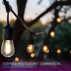 Hometech2u 10M Waterproof Outdoor LED String Lights Commercial Grade E27 Bulbs Street Garden party String Lights Lampu Pasar Malam