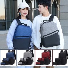 Gdeal 3 In 1 Large Capacity Backpack USB Charging Business Computer Bag Leisure School Bag