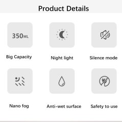 Gdeal Portable Diffuser Aroma Home Office Car Ultrasonic Humidifier With Romantic Night Light
