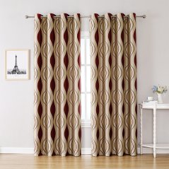 Gdeal GTE Living Room Bedroom Simple And Modern Jacquard Flower Printing Curtain Cloth Black Silk Shading Heat Insulation Curtain Cloth