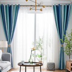 GTE 1pcs Full Blackout Cloth Ring Curtain Bedroom Living Room Full Shade Curtains