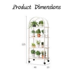 Gdeal GTE Flower Shelf Living Room Floor Standing Pot Rack Wrought Iron Shelf Balcony Rack