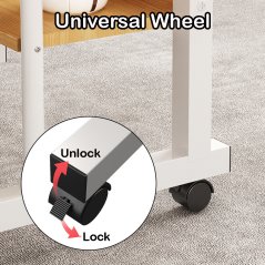 Gdeal GTE Movable Bedside Table Side Double Layer Foldable Bed Sofa Desk Laptop Lifting Table