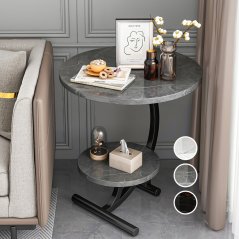 Gdeal GTE Sofa Side Cabinet Simple Bedside Coffee Table Light Luxury Simple Round Table