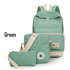 دوت حقيبة ظهر وكتف من القماش للنساء للمدرسة 3 في 1