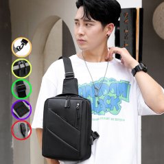 Gdeal USB Large Capacity Men Chest Bag Korean Casual Women One Shoulder Business Messenger Riding Bag