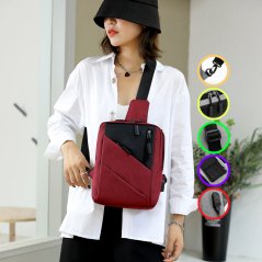 Gdeal USB Large Capacity Men Chest Bag Korean Casual Women One Shoulder Business Messenger Riding Bag