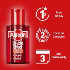 Alpecin Double Effect Anti Dandruff and Hair Growth Shampoo 3x 200ml