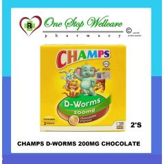 Champs D-Worms 200mg Chocolate Flavour 2's / Suspension 200mg/5ml 10ml