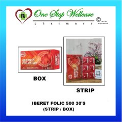 Iberet Folic 500 30's (Strip / Box) (Exp: 08/2024)