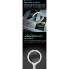 [IX] BEHEART Smart Handheld Magnifying Glass Night LED Luminous