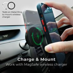 تشاربي حامل هاتف ماج سيف للسيارة بدوران 360 درجة لهواتف آيفون وأندرويد