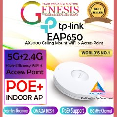 TP-Link EAP650 Ultra-Slim Wireless Access Point | Omada WiFi 6 AX3000