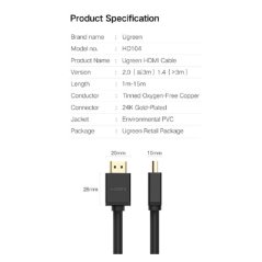 UGREEN HDMI Cable V2.0 4K@60Hz (3m) HD104-10108