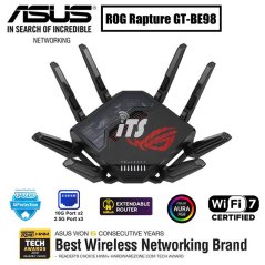 اسس راوتر العاب روج رابتشر GT-BE98 رباعي النطاق واي فاي 7 بمنفذ مزدوج