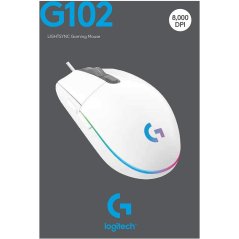 لوجيتك ماوس ألعاب جي 102 بإضاءة لايت سينك RGB (أبيض)