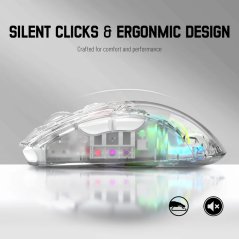 Attack Shark X2 Wireless Gaming Mouse (White Transparent)
