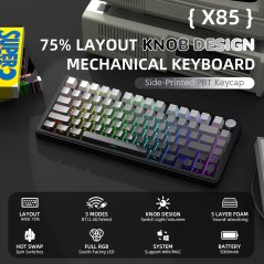 اتاك شارك لوحة مفاتيح X85 لاسلكية ميكانيكية (اسود متدرج)