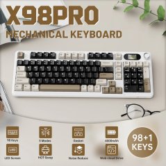 اتاك شارك كيبورد ميكانيكي لاسلكي X98Pro (ابيض كريمي)