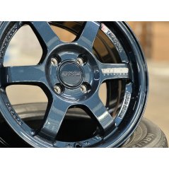 New 15X7 ET35 AOW Flow Formed TE37 Rim (4 Wheel) Gloss Blue 4X100 WE
