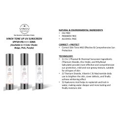 Vinov Tone Up UV Sunscreen SPF50+ PA++++ (Purple) - (50ML)