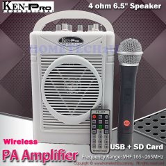 Hometech2u KENPRO Portable Wireless PA Amplifier with USB & SD Card Player