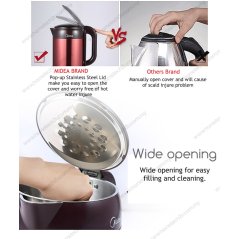 Hometech2u MIDEA JUG KETTLE ANTI SCALD PROTECTION ELEGANT SERIES 1.7L (ELEGANT MAROON)