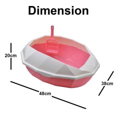 Premium Quality Diamond Shape Plastic Pets Cat Litter Box (3 Colors)