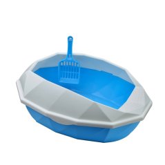 Premium Quality Diamond Shape Plastic Pets Cat Litter Box (3 Colors)