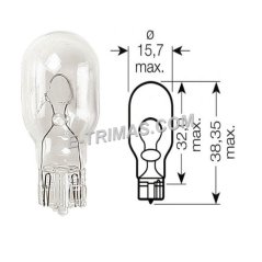 E-trimas T15 W16W Auto Wedge-Base Bulbs Perodua Myvi Third Brake Bulb (2PCS)