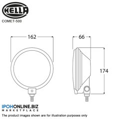 Ipohonline HELLA Comet 500 Spot Lamp Fog Light White With H3 12V 55W Bulb - 1F4 005 750-413