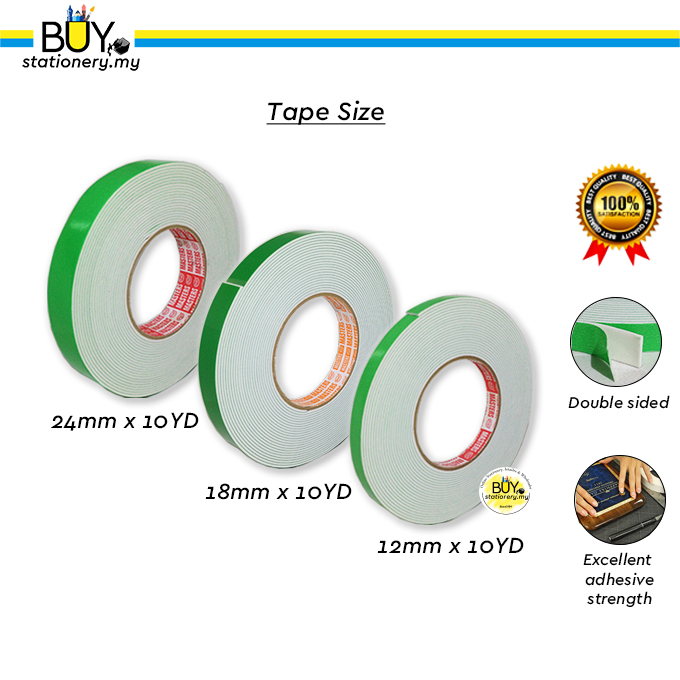 Buy Buystationery Masters Double Sided White Black Foam Tape 10yd 12mm 18mm 24mm Roll Online Eromman Buy Buystationery Masters Double Sided White Black Foam Tape 10yd 12mm 18mm 24mm Roll Online Eromman