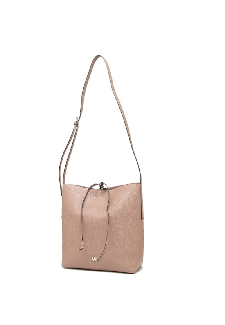 junie large pebbled leather messenger