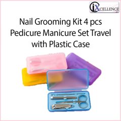 Jomz [IX] Nail Grooming Kit 4 pcs Pedicure Manicure Set Travel with Plastic Case
