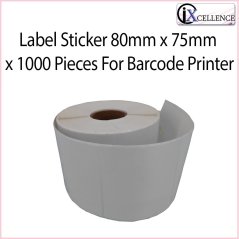 [IX] Label Sticker 80mm x 75 x 1000 Pieces For Barcode Printer (White)[IX] Label Sticker 80mm x 75 x 1000 Pieces For Barcode Printer (White)