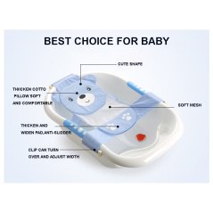Gdeal Newly Baby Bathtub Net Cartoon Bear Infant Bath Tub Mesh Seat Support Bath Seat Adjustable Bathtub Security Seat