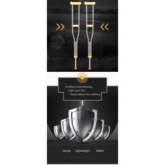 Gdeal 1 Pair Aluminum Alloy Medical Armpit Crutches