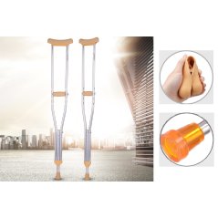 Gdeal 1 Pair Aluminum Alloy Medical Armpit Crutches