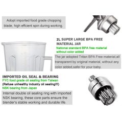 Gdeal G5200 3HP BPA-FREE 2L Heavy Duty Commercial Mixer Juicer Electric Blender 2200W