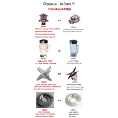 Gdeal G5200 3HP BPA-FREE 2L Heavy Duty Commercial Mixer Juicer Electric Blender 2200W