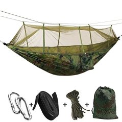 Gdeal Single-person Hammock Hanging Bed Portable High Strength Fabric Hammock With Mosquito Net For Outdoor Camping Travel