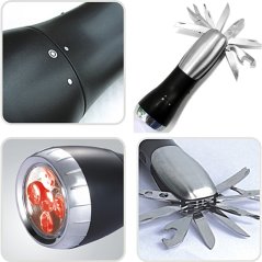 Gdeal 13-In-1 Multifunctional LED Flashlight Red Emergency Light Camping Outdoor Tools