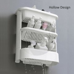 Gdeal GTE European Style Simple Three Layer Inclined Anti Water Accumulation Wall Hanging Kitchen Bathroom Storage Rack