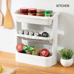 Gdeal GTE European Style Simple Three Layer Inclined Anti Water Accumulation Wall Hanging Kitchen Bathroom Storage Rack