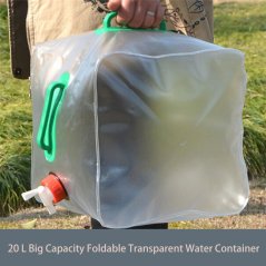 Gdeal 20L Transparent PVC Folding Water Bag Foldable Big Capacity Water Container Bucket Camping Collapsible