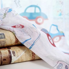 Gdeal GTE Transparent Home Boys Bedroom Printed Car Cartoon Window Tulle Voile Curtain Langsir (100CM X 250CM)